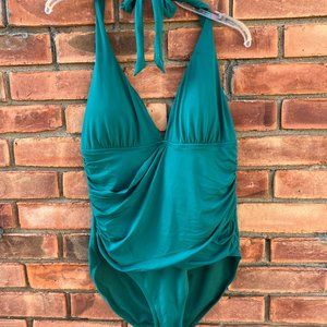 Anne Cole Shirred Wrap One Piece Size 12